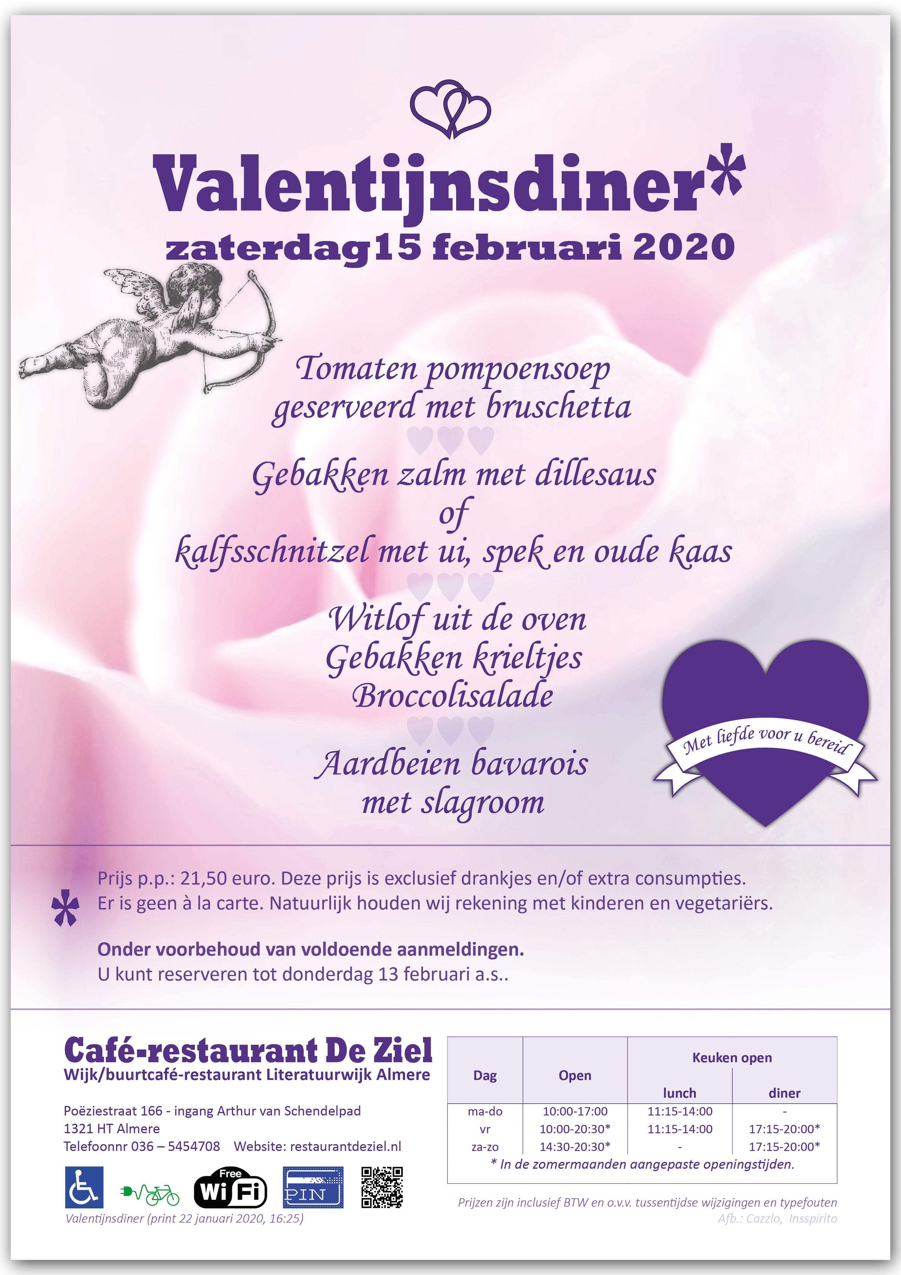 Café-restaurant De Ziel - Valentijnsdiner 2020