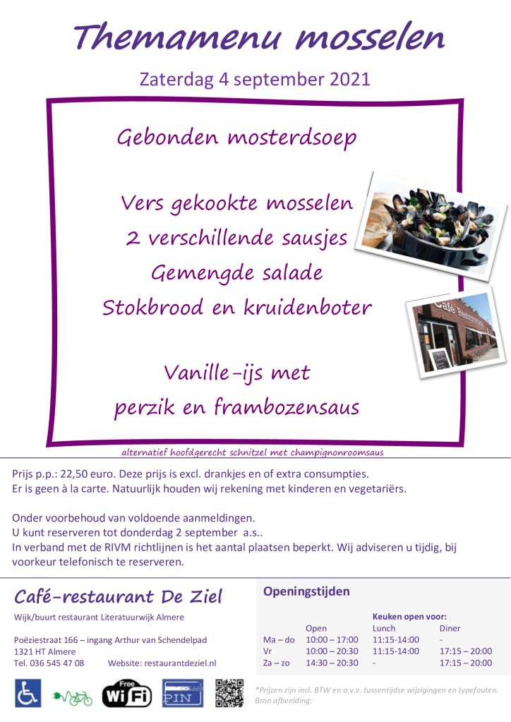 Café-restarant De Ziel - themamenu