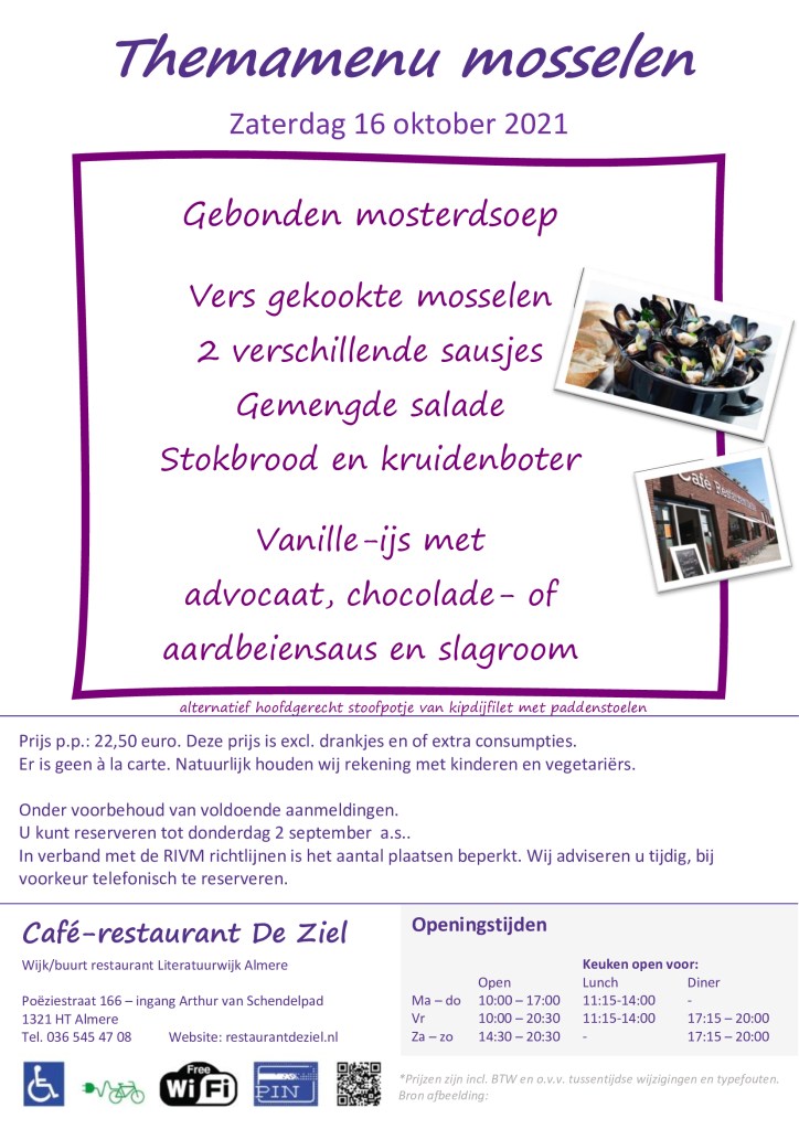 Café-restarant De Ziel - themamenu