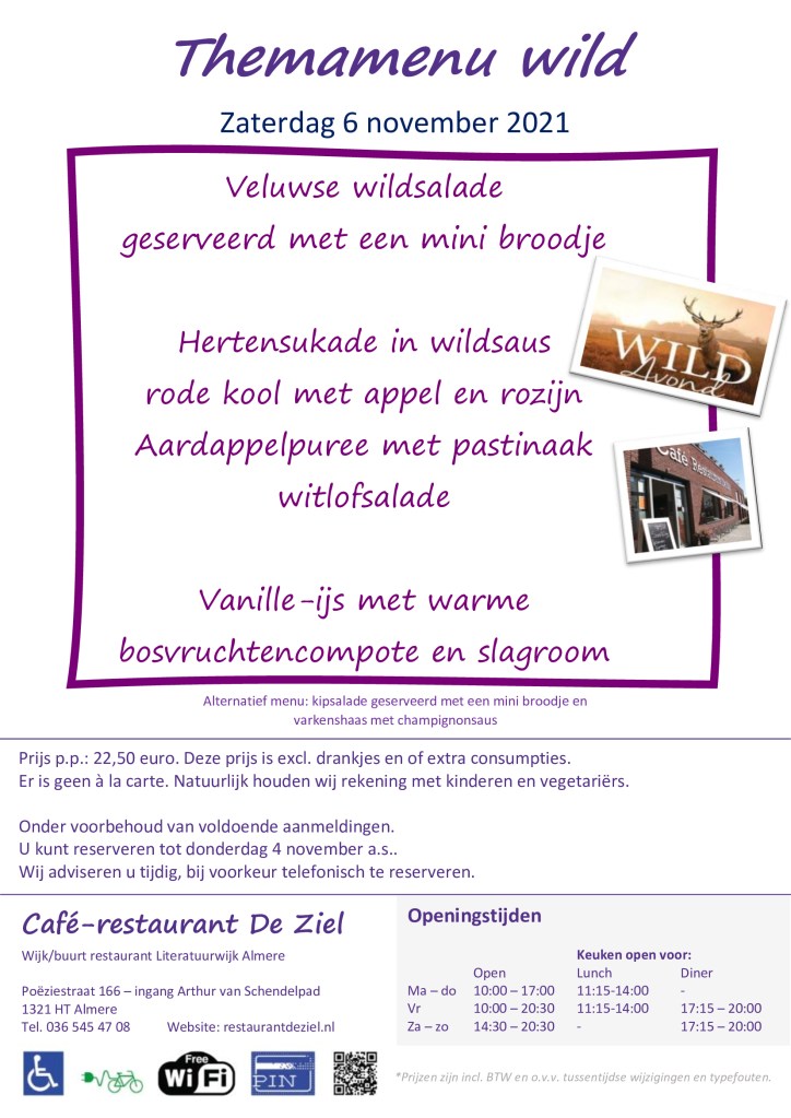 Café-restarant De Ziel - themamenu